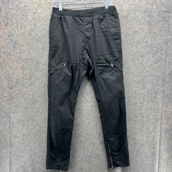Zanerobe Pants Mens 32 Black Jogger Zip Detail Stretch Casual Sureshot Tapered - Picture 1 of 10